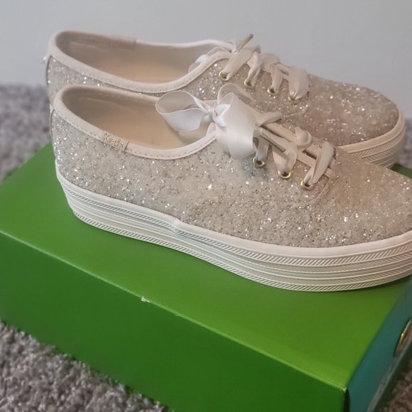 Cream Keds x Kate Spade triple glitter size 5 - Picture 4 of 5